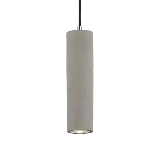 Nordic Style Tube Pendant Light in Grey - Warm/White Light