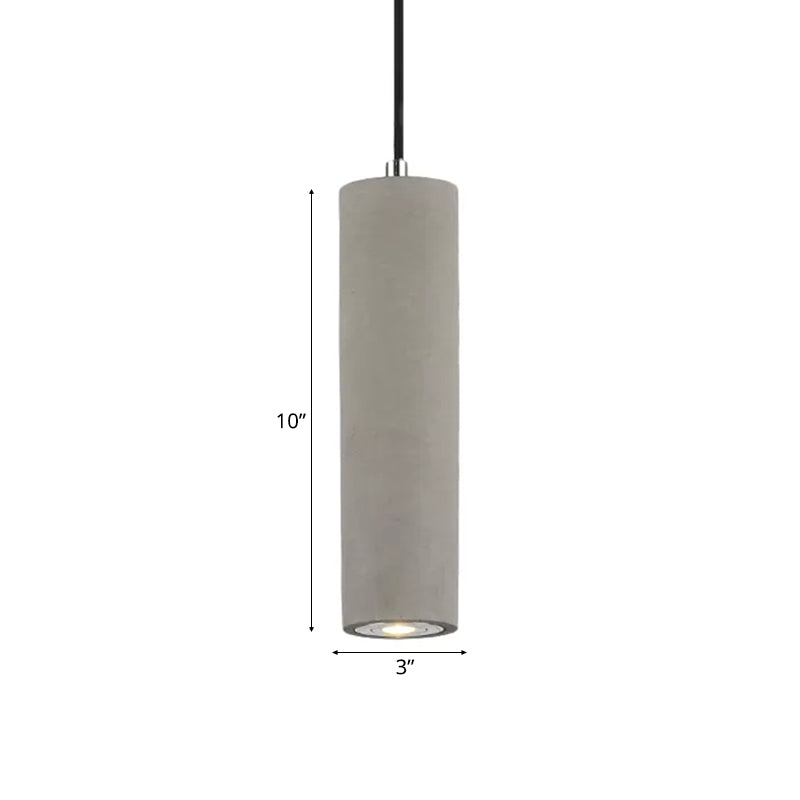Nordic Style Tube Pendant Light in Grey - Warm/White Light