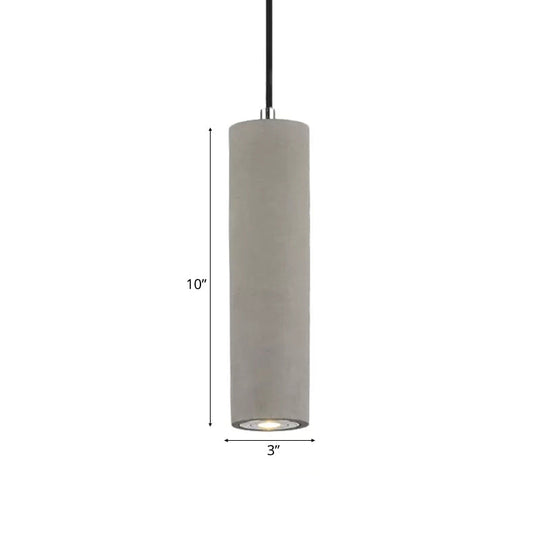 Nordic Style Tube Pendant Light in Grey - Warm/White Light