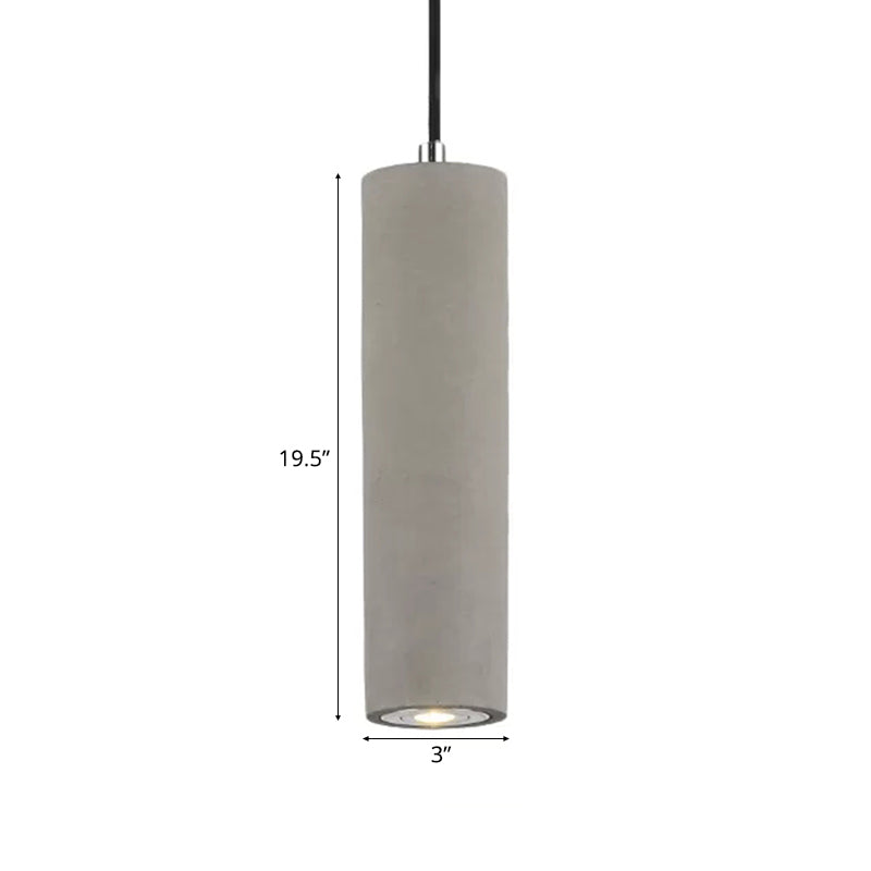 Nordic Style Tube Pendant Light in Grey - Warm/White Light