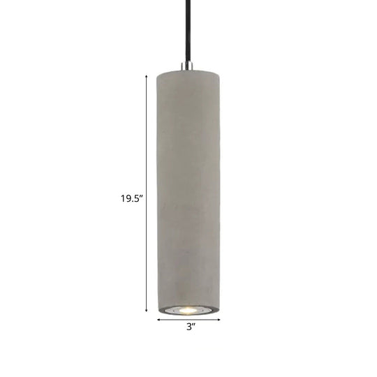 Nordic Style Tube Pendant Light in Grey - Warm/White Light