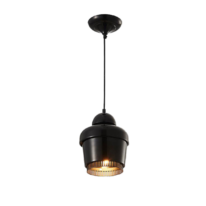 Modern Black/White/Chrome Jar Pendant Ceiling Light - Stylish Iron Hanging Pendant Light
