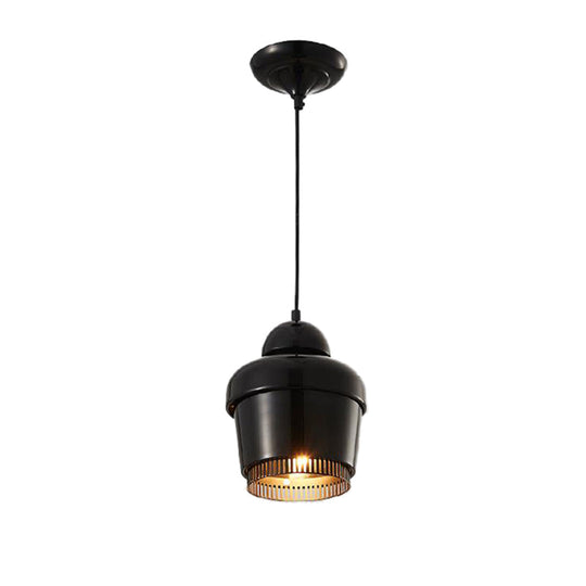 Modern Black/White/Chrome Jar Pendant Ceiling Light - Stylish Iron Hanging Pendant Light