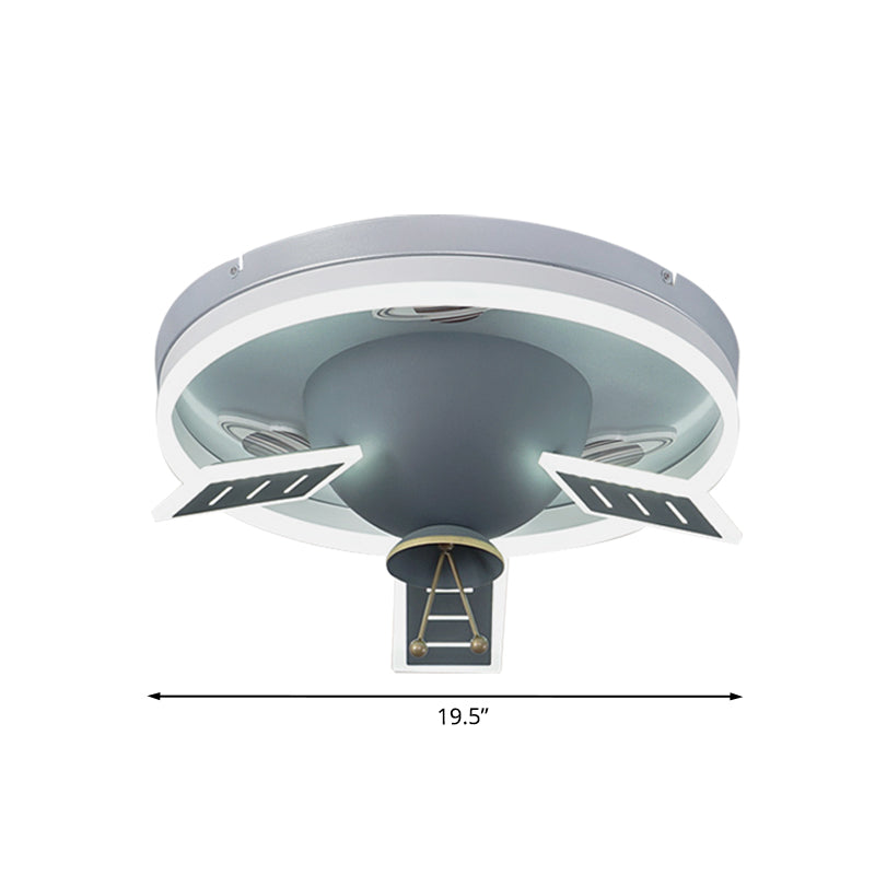Modern Nordic Satellite Flush Mounted Ceiling Light in Grey - LED Acrylic Lamp for Kids