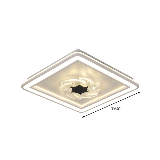 LED Kids Bedroom Ceiling Light with Whimsical Windmill/Flower Design - Black/White