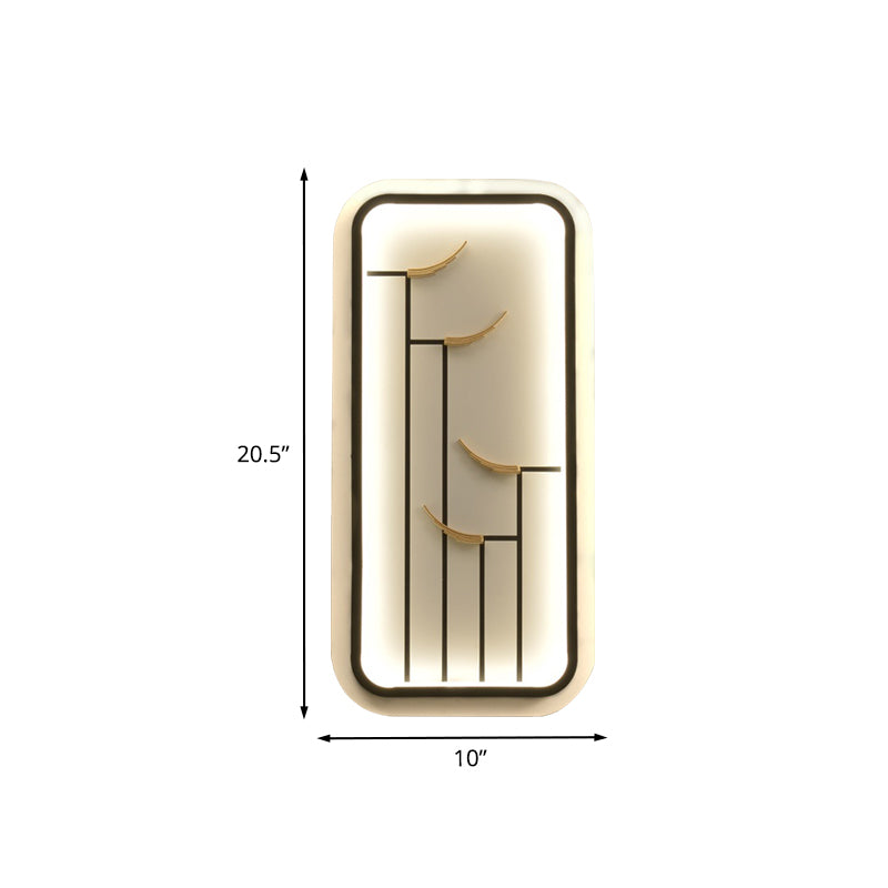 Chinese Style Acrylic LED Wall Lamp with Eave Pattern in Black and White