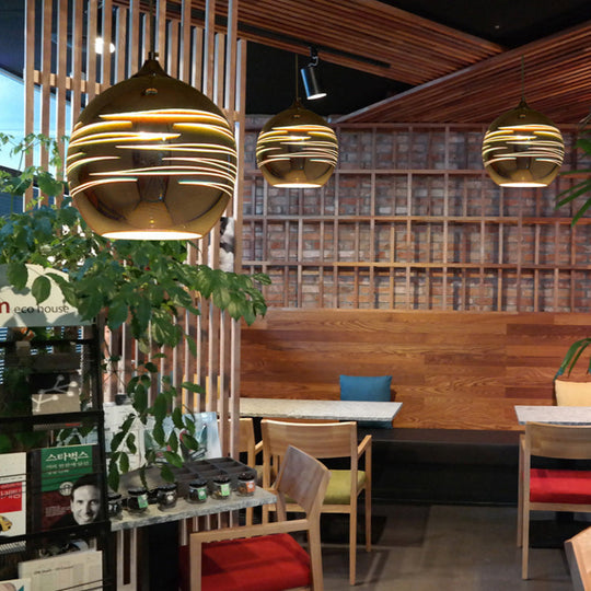 Contemporary Globe 3-D Glass Pendant Lamp - Chrome/Gold - 1 Light - Wide (6"/8"/10")