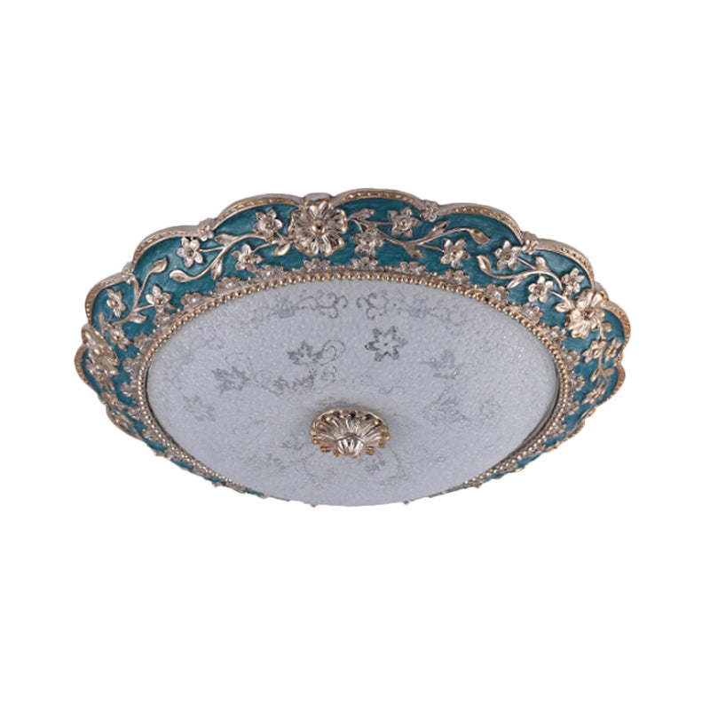 Modern Blue Crystal LED Flush Mount Ceiling Light for Bedroom, 12"/16"/19.5" Wide