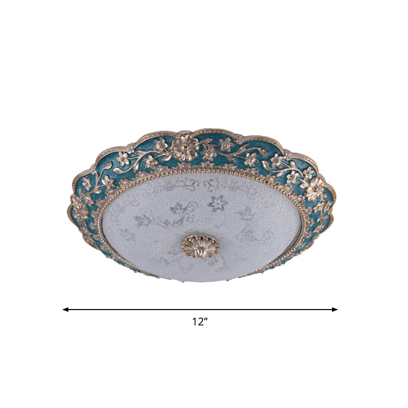 Modern Blue Crystal LED Flush Mount Ceiling Light for Bedroom, 12"/16"/19.5" Wide