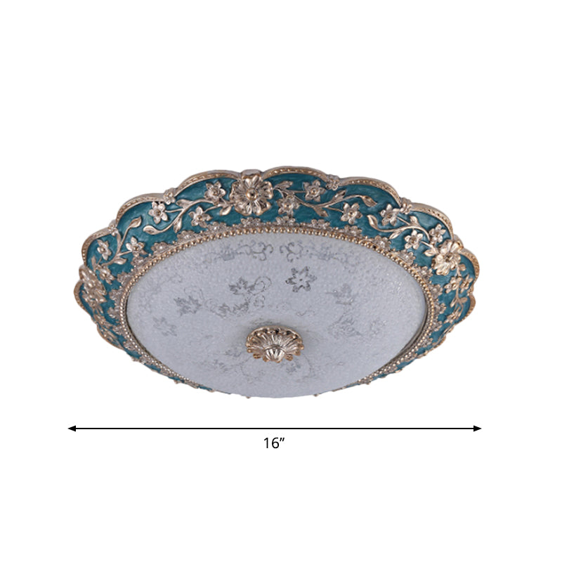 Modern Blue Crystal LED Flush Mount Ceiling Light for Bedroom, 12"/16"/19.5" Wide