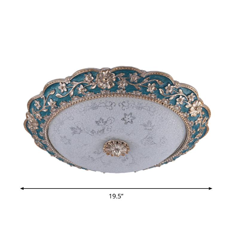 Modern Blue Crystal LED Flush Mount Ceiling Light for Bedroom, 12"/16"/19.5" Wide