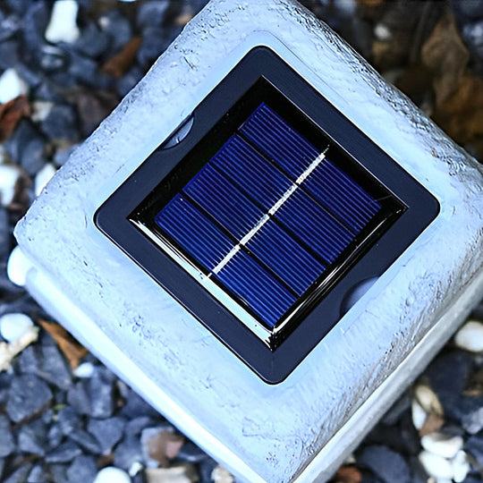 Sleek Square Resin Solar LED Garden Lamp
