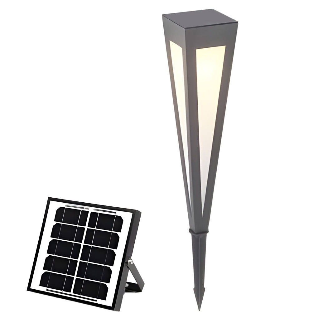 Adjustable RGB Solar LED Pathway Light with Square Top and Conical Base