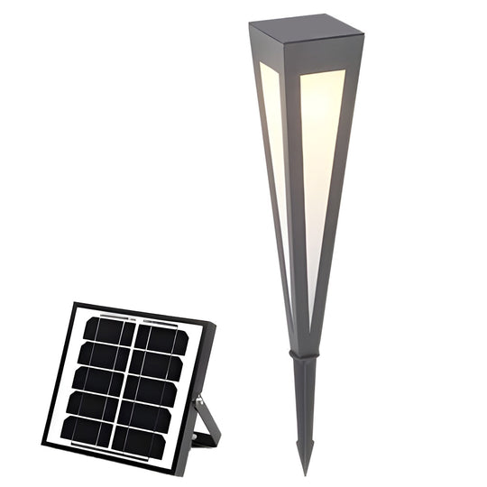 Adjustable RGB Solar LED Pathway Light with Square Top and Conical Base