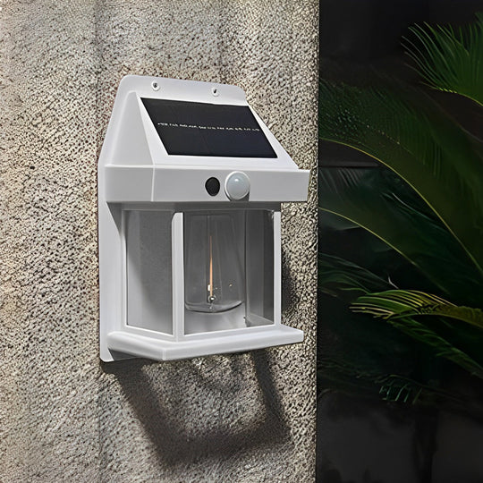 Tungsten Bulb Solar Wall Lanterns Dusk to Dawn Motion Sensor Lighting