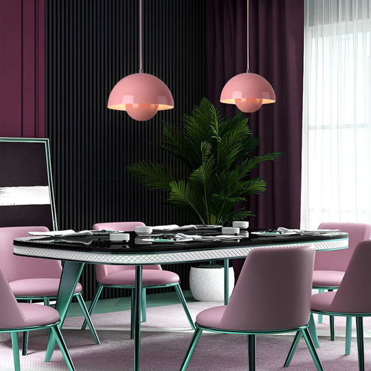 1 Light Metal Mushroom Nordic Flowerpot Pendant Light