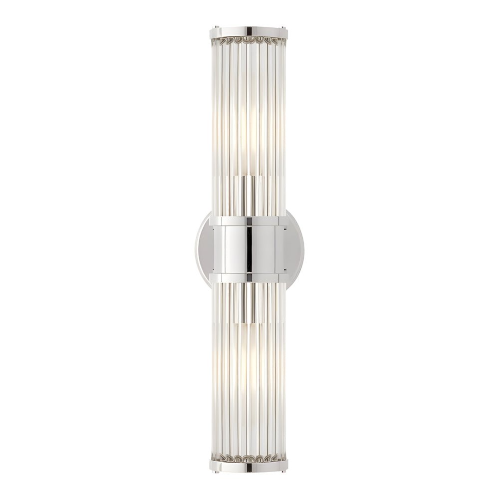 1/2-Light Modern Chrome/Gold Wall Sconce with Cylinder Clear Glass Shade