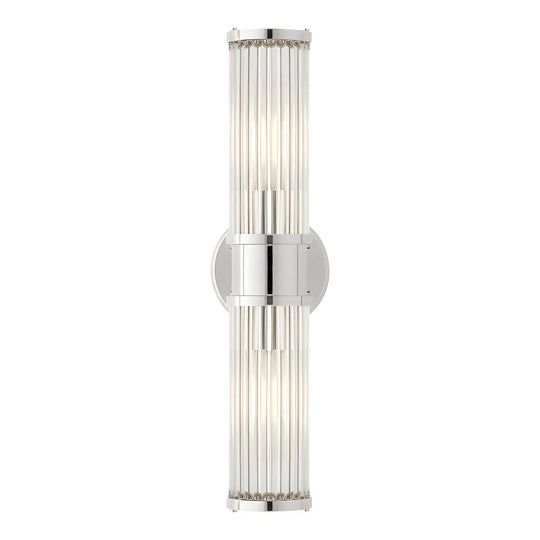 1/2-Light Modern Chrome/Gold Wall Sconce with Cylinder Clear Glass Shade