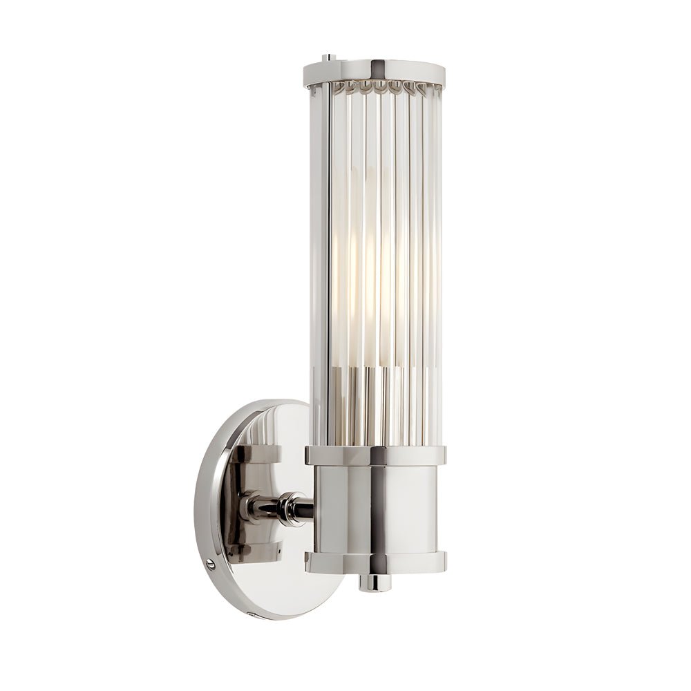 1/2-Light Modern Chrome/Gold Wall Sconce with Cylinder Clear Glass Shade