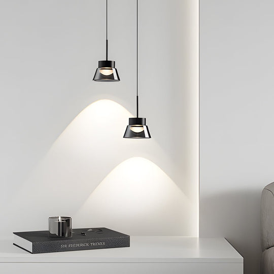 1 or 2 Light Smoked Gray Glass LED Pendant Light