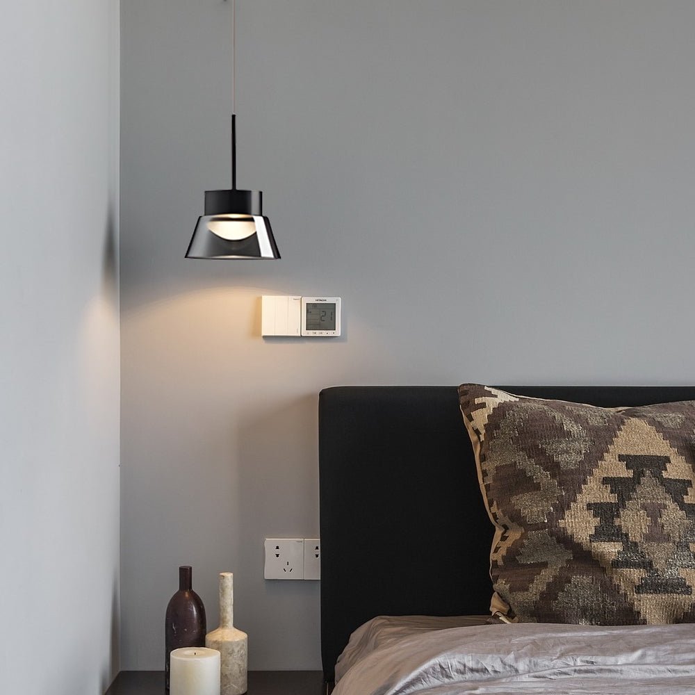 1 or 2 Light Smoked Gray Glass LED Pendant Light