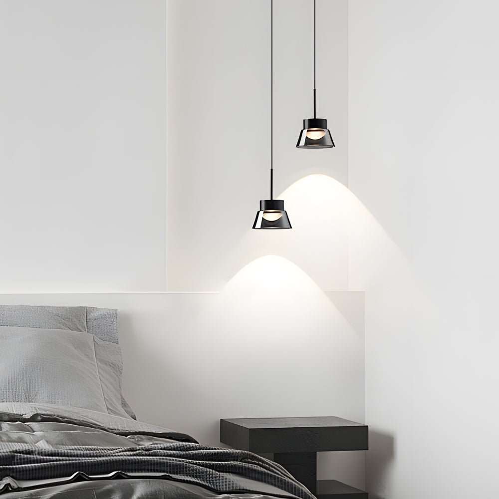 1 or 2 Light Smoked Gray Glass LED Pendant Light