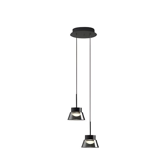1 or 2 Light Smoked Gray Glass LED Pendant Light