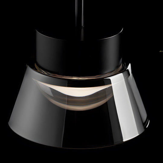 1 or 2 Light Smoked Gray Glass LED Pendant Light