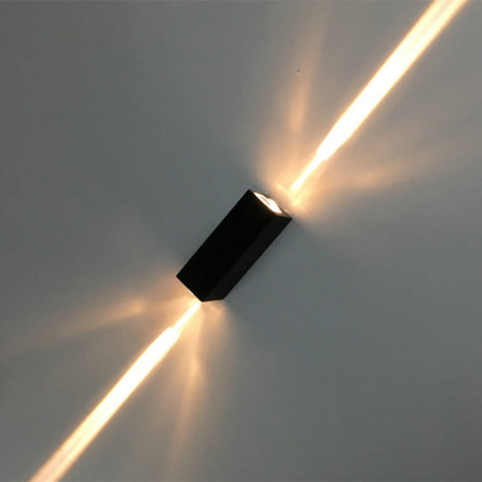 Simple Style Metallic Wall Sconce Light - 2 Lights, Black Finish, Warm/White Lighting for Hotel