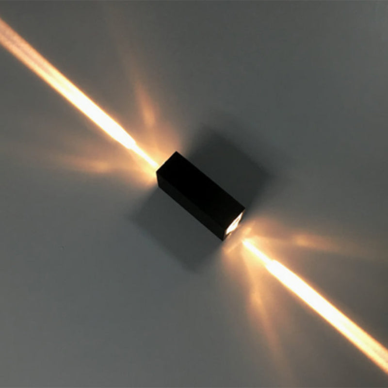 Simple Style Metallic Wall Sconce Light - 2 Lights, Black Finish, Warm/White Lighting for Hotel