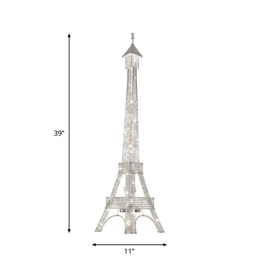 Elegant 2-Head LED Floor Lamp with Eiffel Tower Design for Living Room Decor