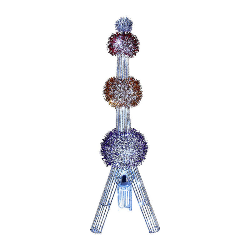 Colorful LED Tripod Floor Lamp - Decorative Aluminum Stand - Blue/Purple/Yellow