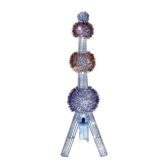 Colorful LED Tripod Floor Lamp - Decorative Aluminum Stand - Blue/Purple/Yellow