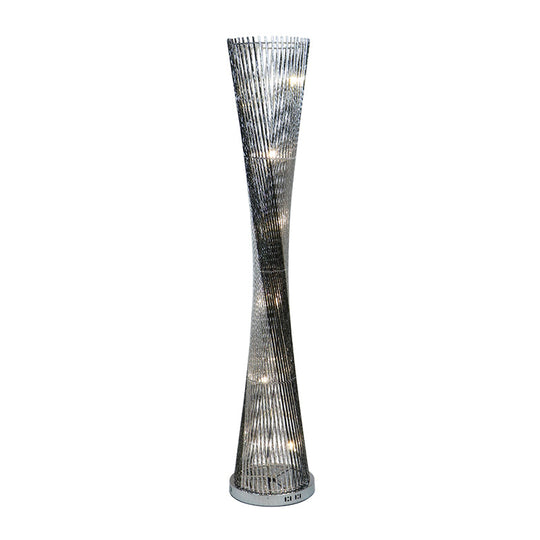 LED Floor Lamp - Modern Black-Silver Art Decor with Canton Tower Shape - Ideal Lighting for Drawing Room