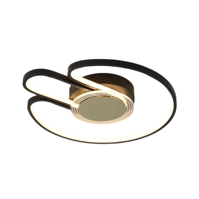 Modern Black/Gold Geometric Frame Flushmount - 16"/19.5" LED Metal Flush Mounted Lighting