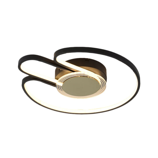 Modern Black/Gold Geometric Frame Flushmount - 16"/19.5" LED Metal Flush Mounted Lighting