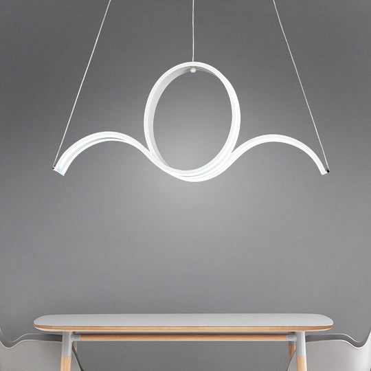 Modern Acrylic LED Pendant Chandelier for Dining Room – Twisting Design in Warm/White Light