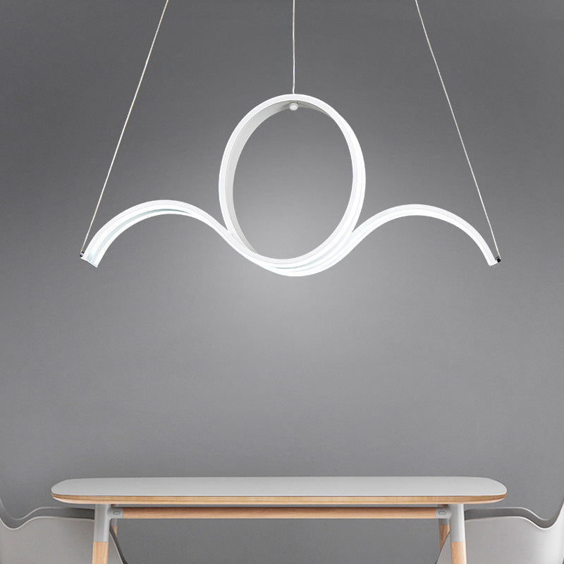 Modern Acrylic LED Pendant Chandelier for Dining Room – Twisting Design in Warm/White Light