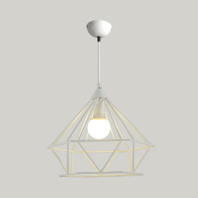 Diamond Wire Pendant Light for Stair Cafe - Traditional Metal Hanging Lamp