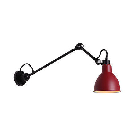 Modern Black/Gray Domed Wall Sconce Light with Adjustable Metallic Arm - 1 Head, 23.5"+8"/16"+8" Length