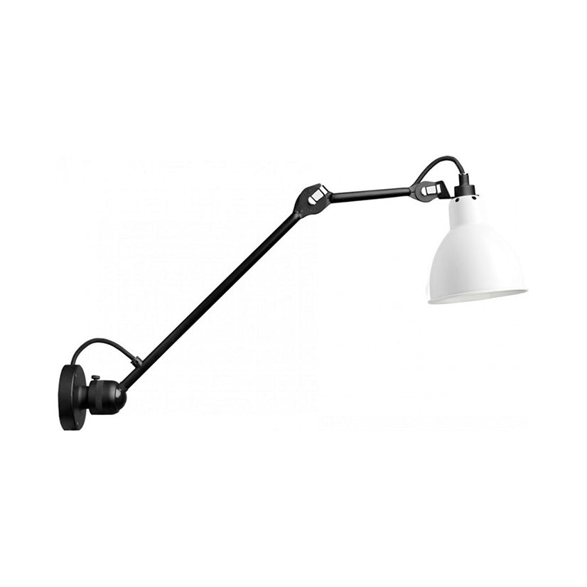 Modern Black/Gray Domed Wall Sconce Light with Adjustable Metallic Arm - 1 Head, 23.5"+8"/16"+8" Length
