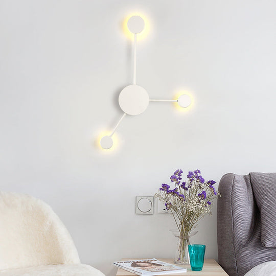 Modern Black/White Sputnik LED Wall Sconce Light Fixture with Acrylic Lamp Shades - 2/3/6 Lights in Warm/White