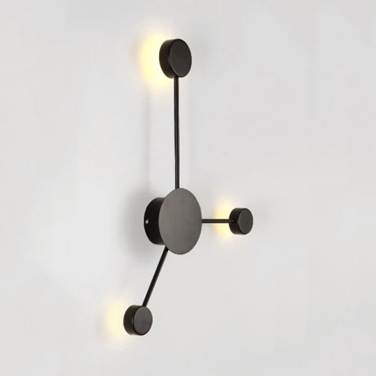 Modern Black/White Sputnik LED Wall Sconce Light Fixture with Acrylic Lamp Shades - 2/3/6 Lights in Warm/White