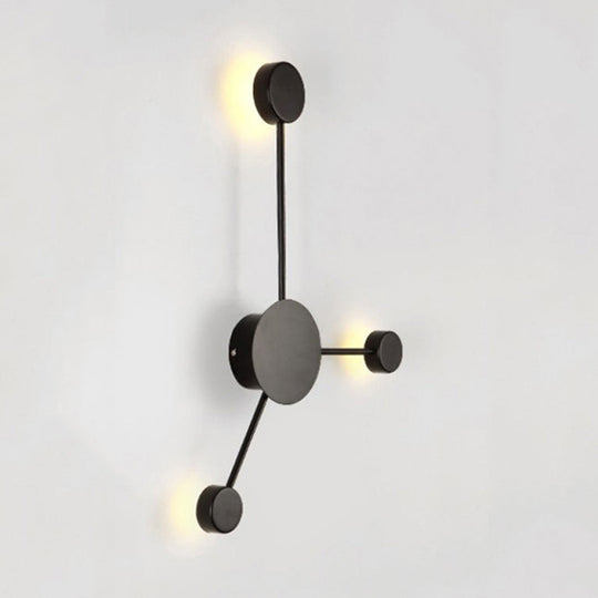 Modern Black/White Sputnik LED Wall Sconce Light Fixture with Acrylic Lamp Shades - 2/3/6 Lights in Warm/White