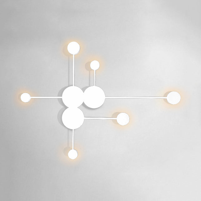 Modern Black/White Sputnik LED Wall Sconce Light Fixture with Acrylic Lamp Shades - 2/3/6 Lights in Warm/White