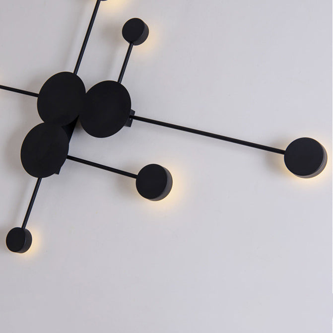 Modern Black/White Sputnik LED Wall Sconce Light Fixture with Acrylic Lamp Shades - 2/3/6 Lights in Warm/White