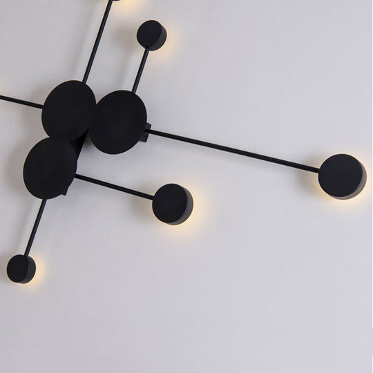 Modern Black/White Sputnik LED Wall Sconce Light Fixture with Acrylic Lamp Shades - 2/3/6 Lights in Warm/White