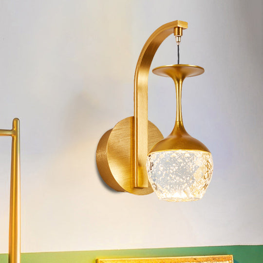 Gold Wall Sconce with Taper Crystal and Traditional Parlour Design