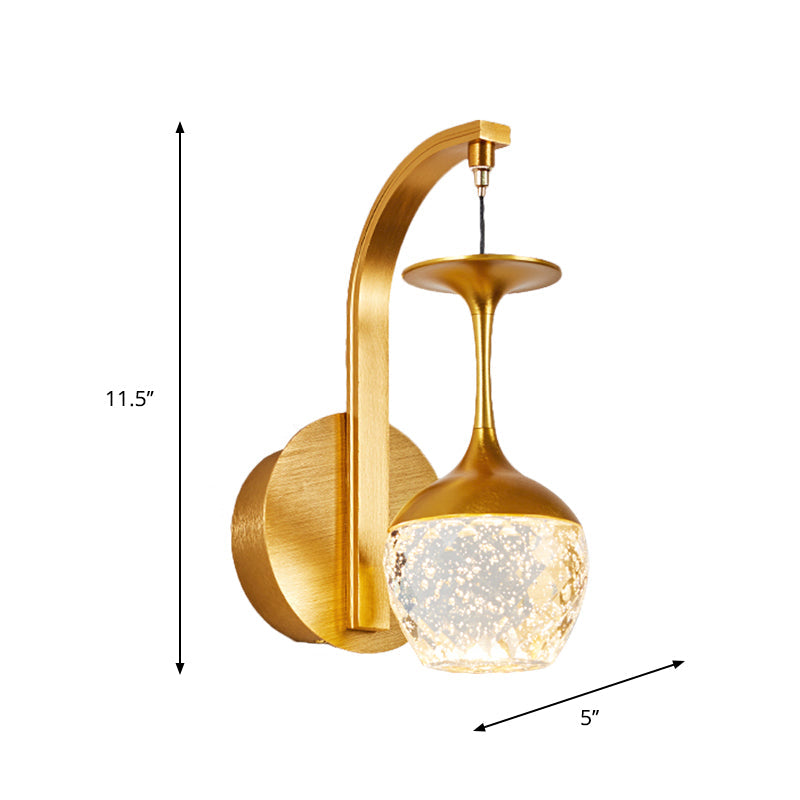 Gold Wall Sconce with Taper Crystal and Traditional Parlour Design