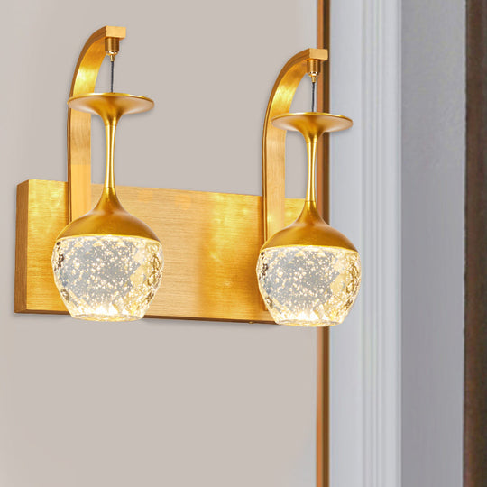 Gold Wall Sconce with Taper Crystal and Traditional Parlour Design